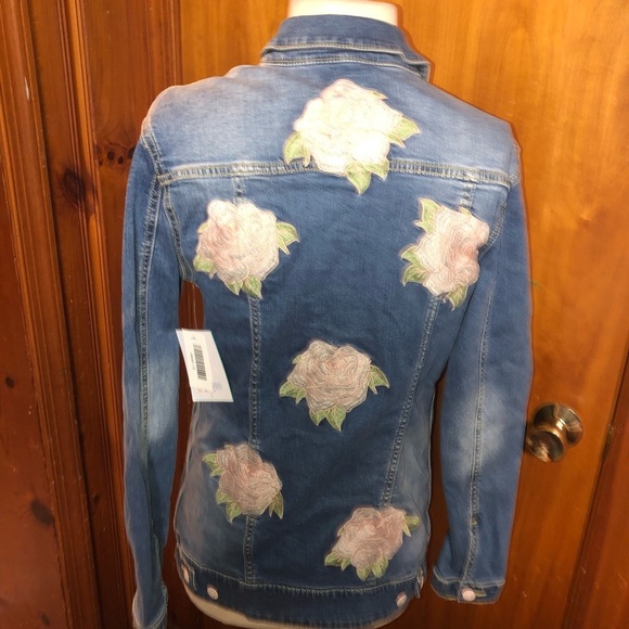 Lularoe jaxon floral roses jean jacket small s - Picture 2 of 4